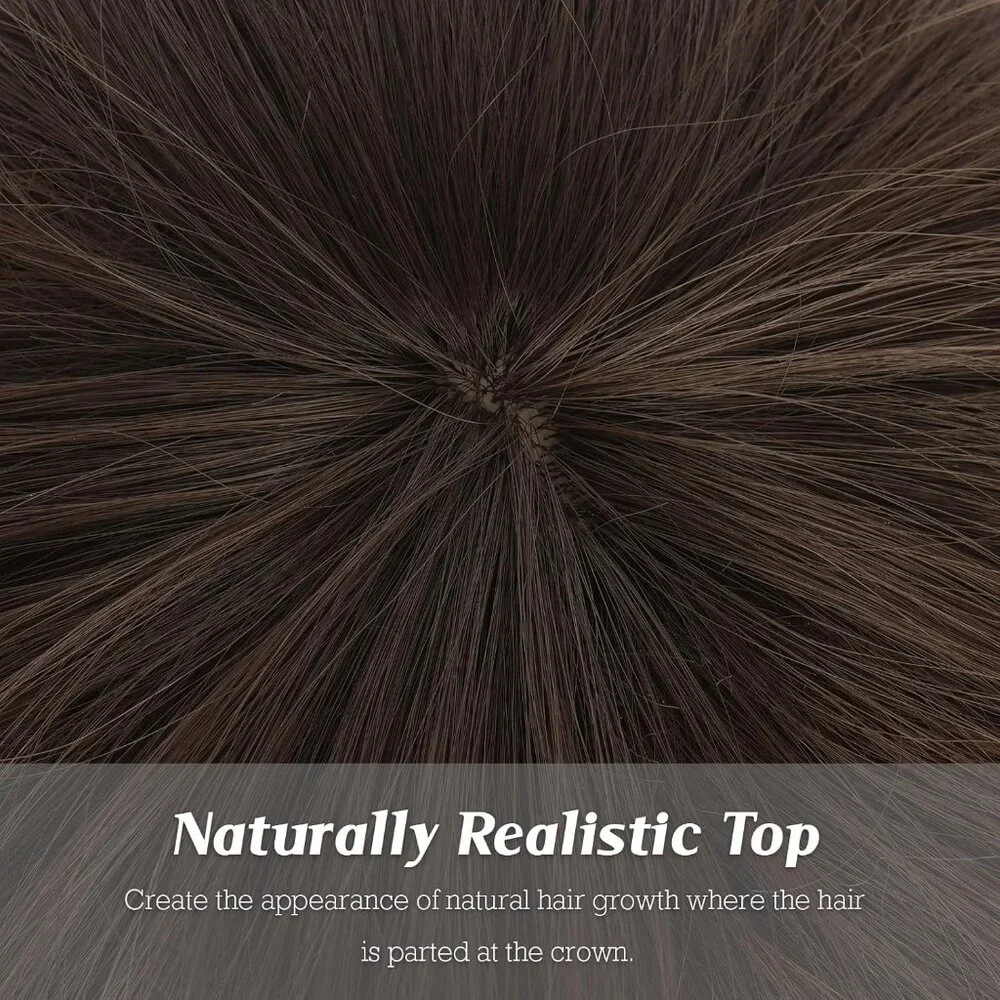 Cute Pixie Cut Wig for Women Brown with‎ Highlights